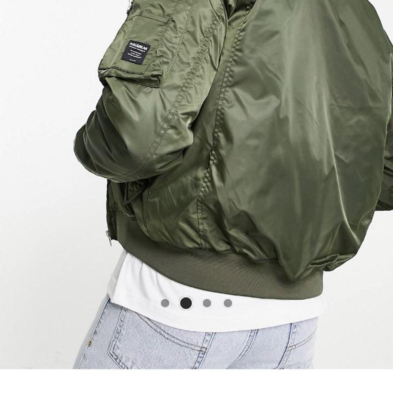 ASOS pull and bear green bomber jacket
