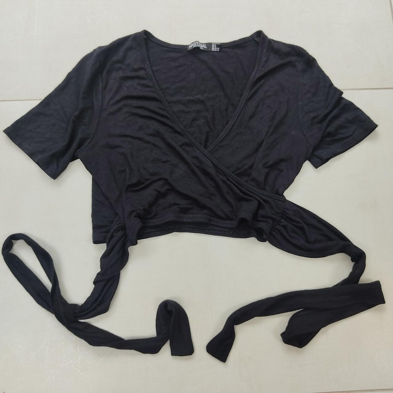 Cutest black wrap top from Nasty gal!! Brand new... - Depop