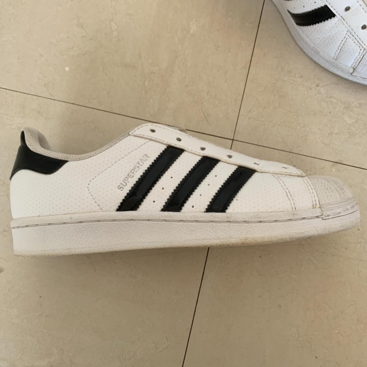 Adidas Women's White and Black Trainers | Depop