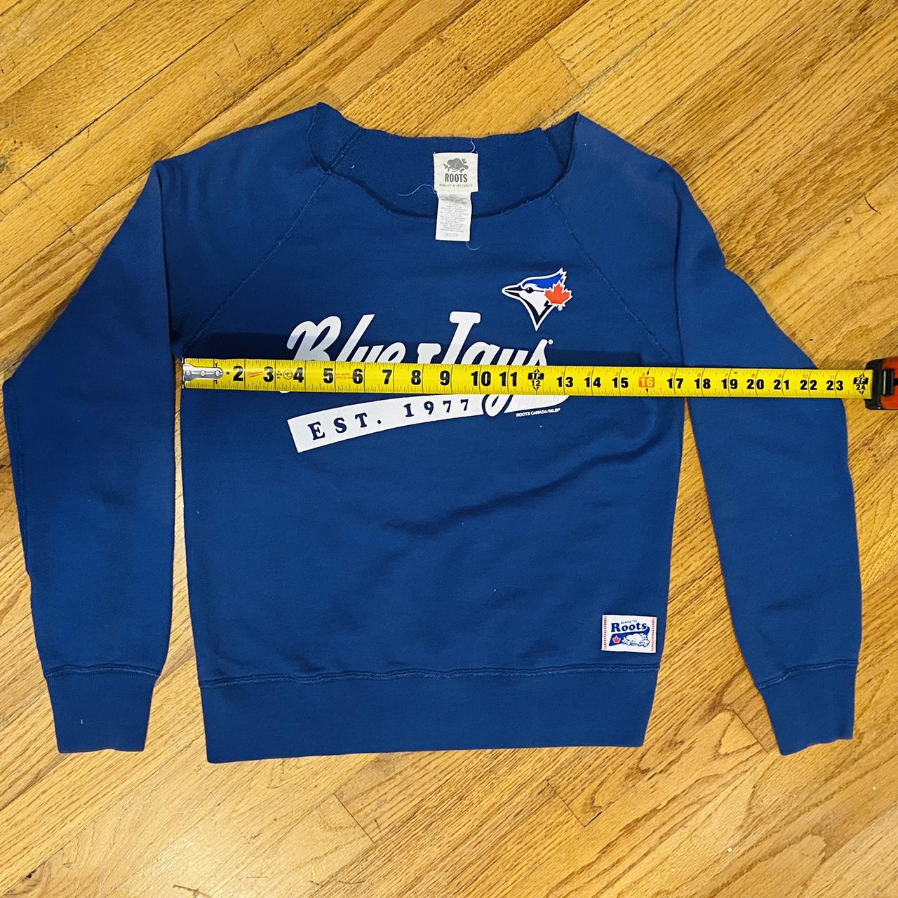 Roots CA Blue Jays Wide Neck Crew Woman's Depop