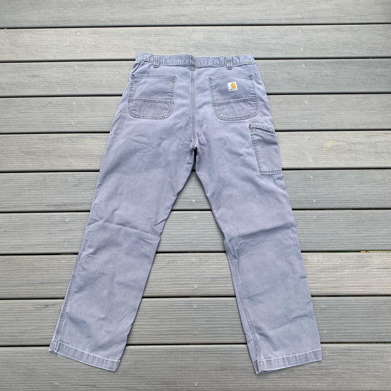 light grey carhartt carpenter work pants great... - Depop