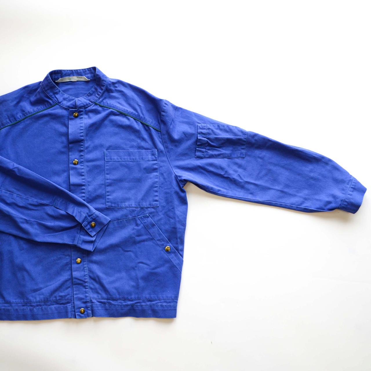 Vintage French Chore Jacket With Mandarin... - Depop