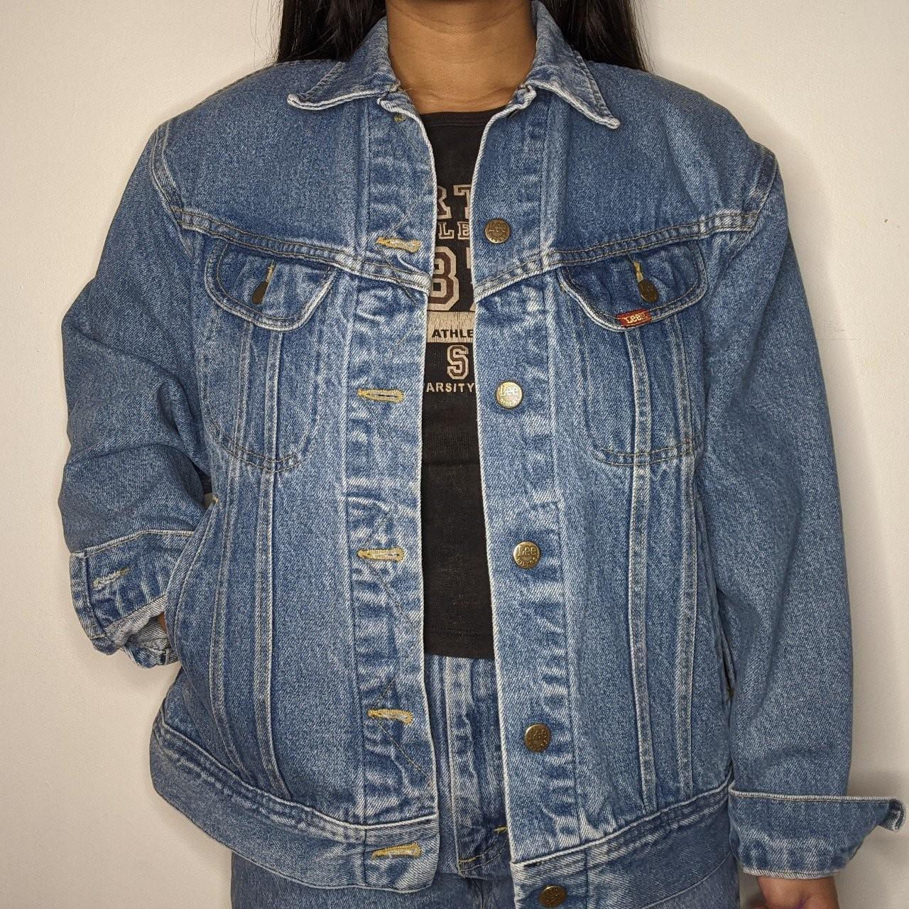 Vintage lee denim jacket Vintage Lee dark wash... - Depop