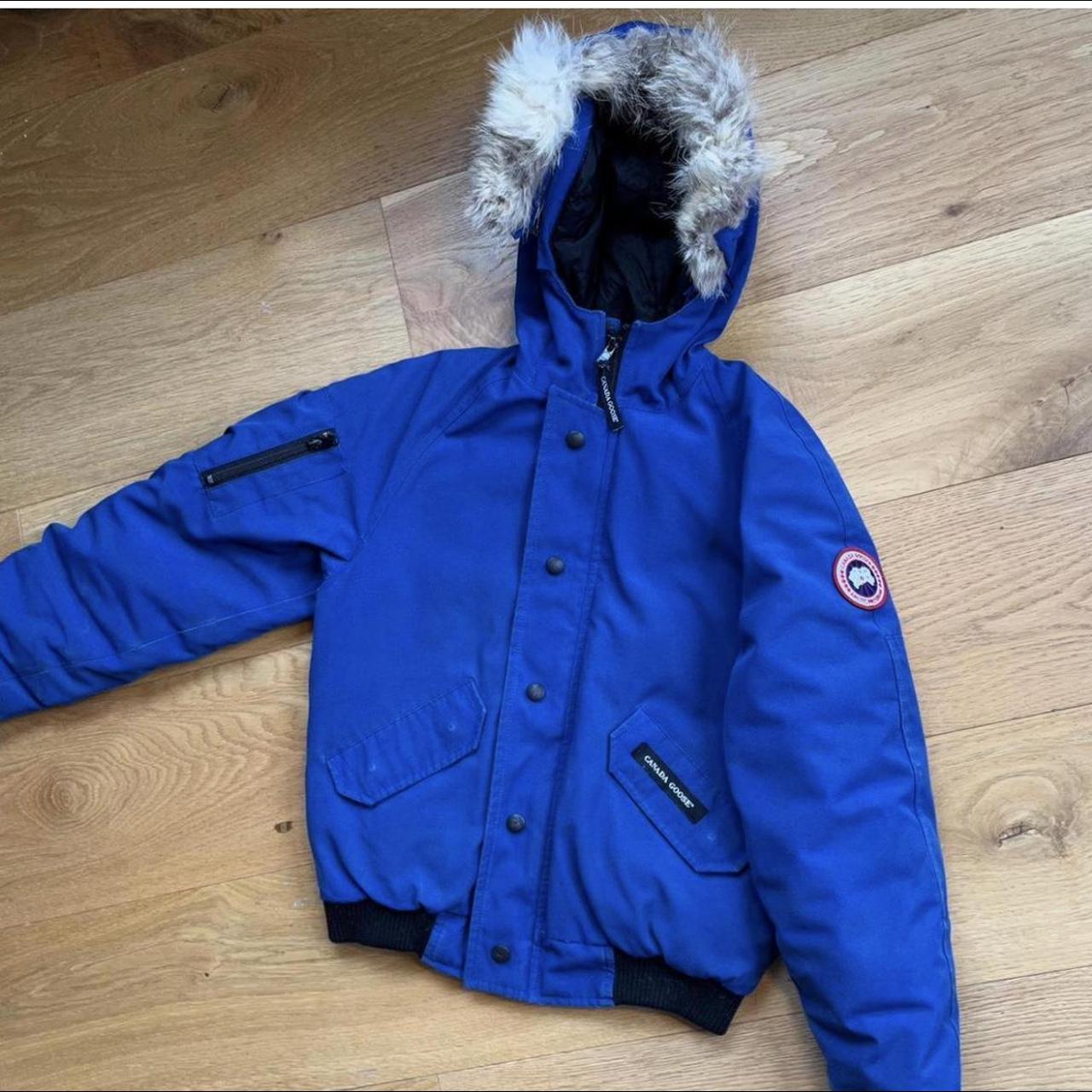 Blue authentic Canada goose coat, size 1416 kids... Depop