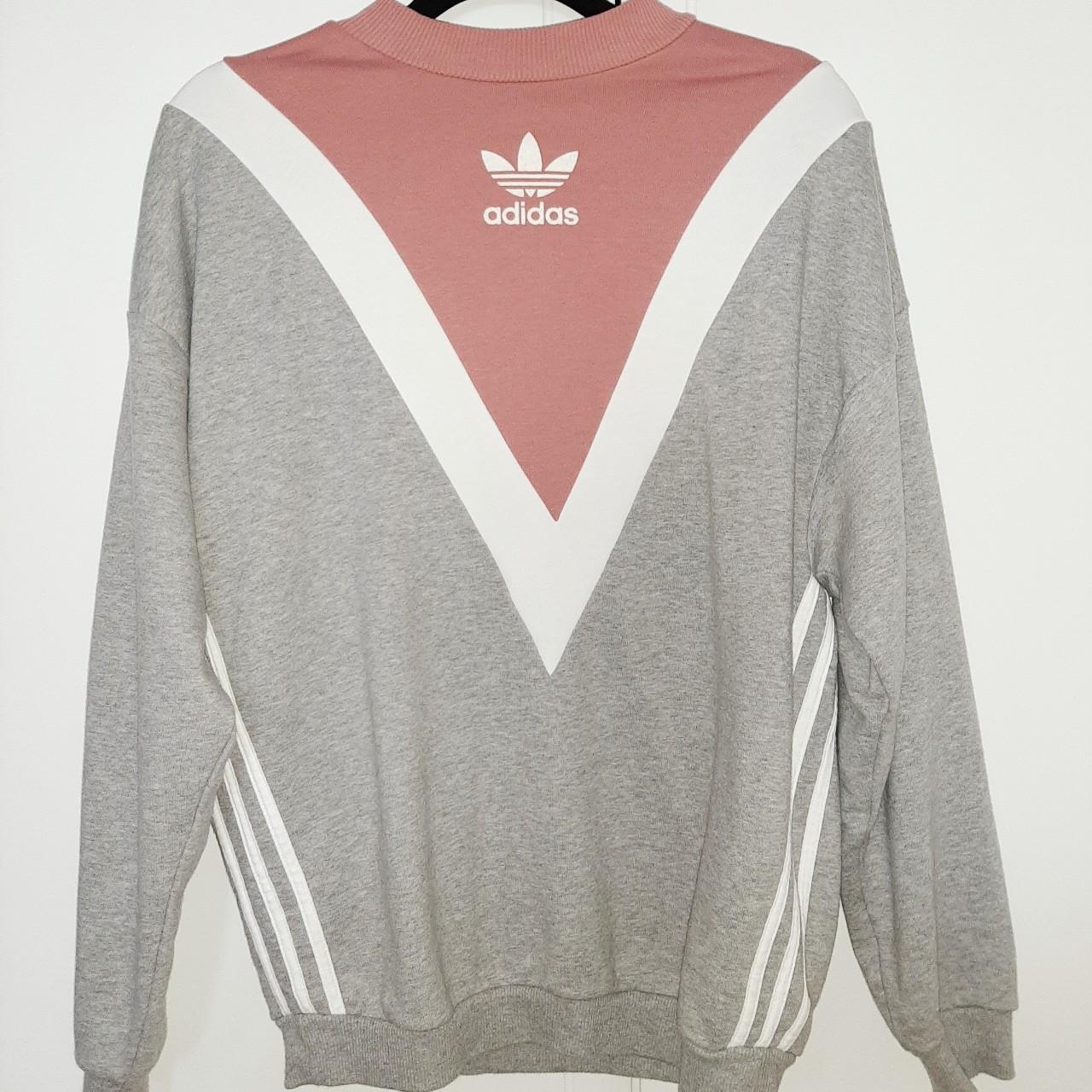 Pink grey and cheap white adidas jumper