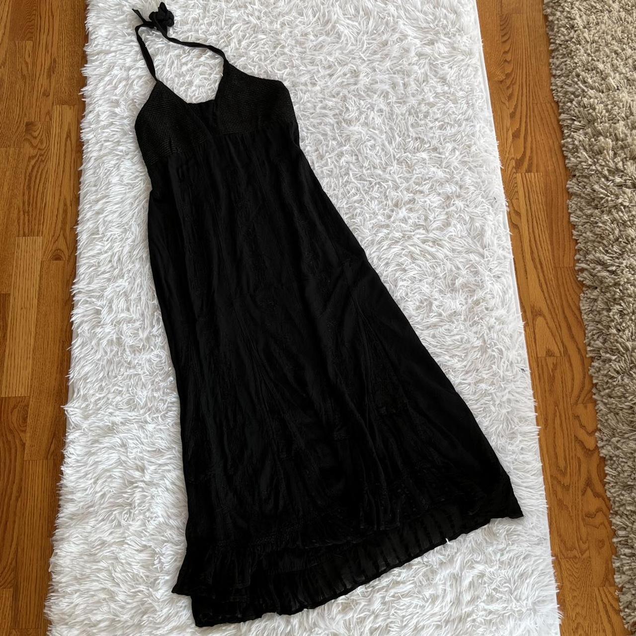 Vintage Black Fairy Core Dress Has A Halter Neck Depop