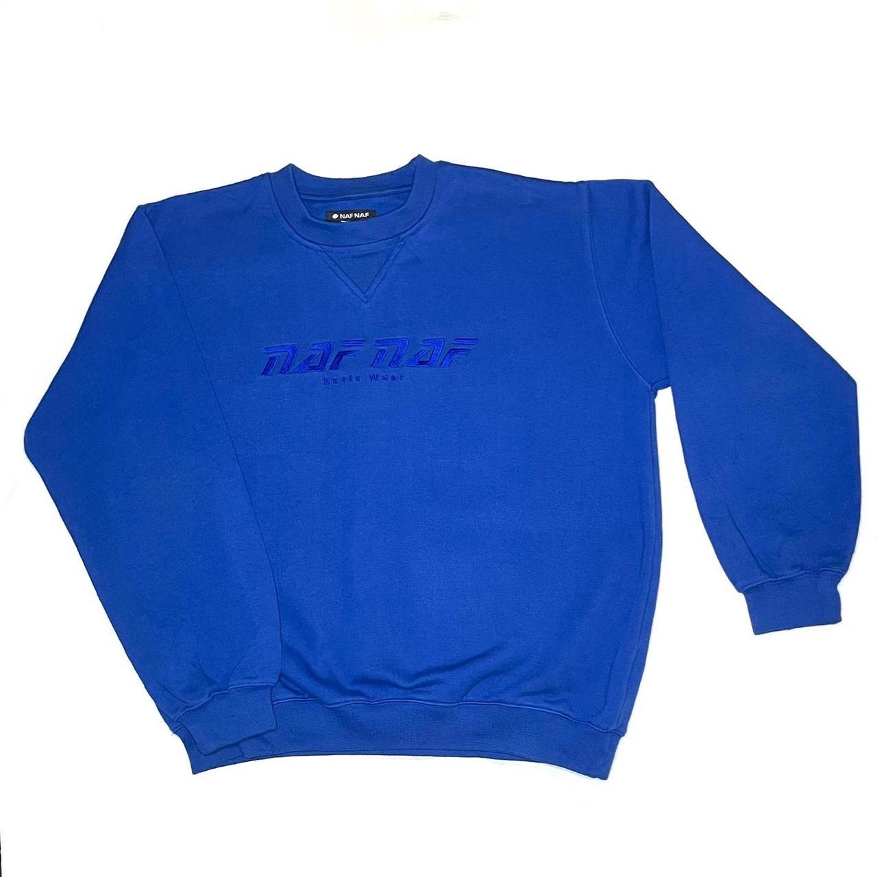 Naf Naf Men's Blue Sweatshirt | Depop