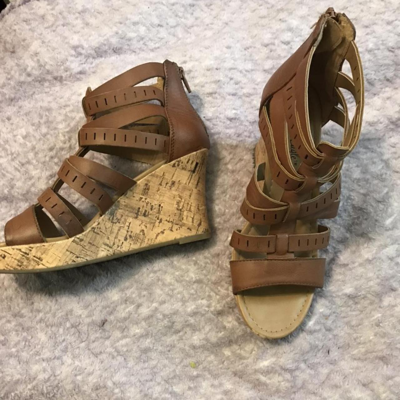 Super cute wedge heels! Only worn a couple times and... - Depop