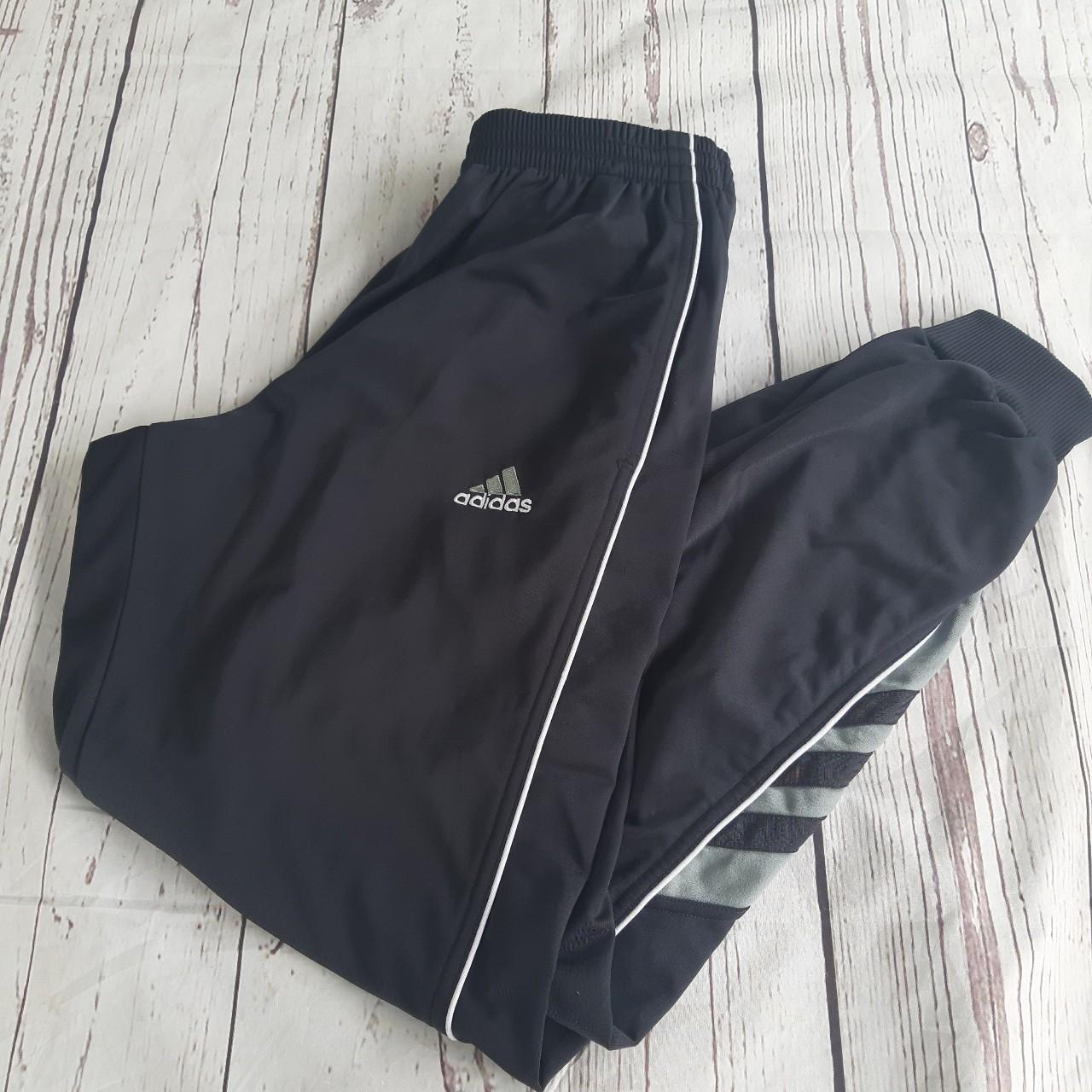 Vintage Adidas track pants joggers zips at bottom... - Depop