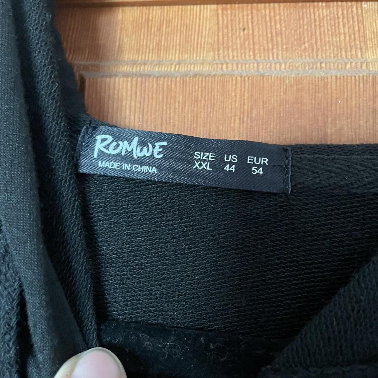 Romwe Men's Black Hoodie | Depop