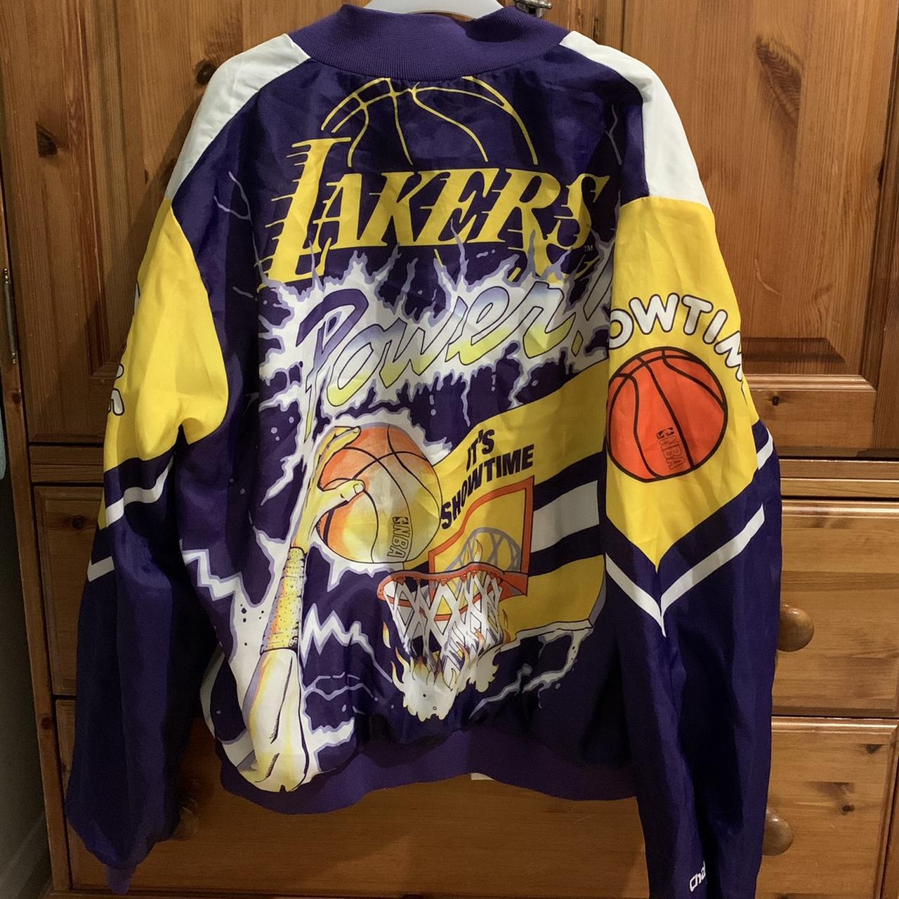 RETRO CHALK LINE NBA LAKERS JACKET please send... Depop