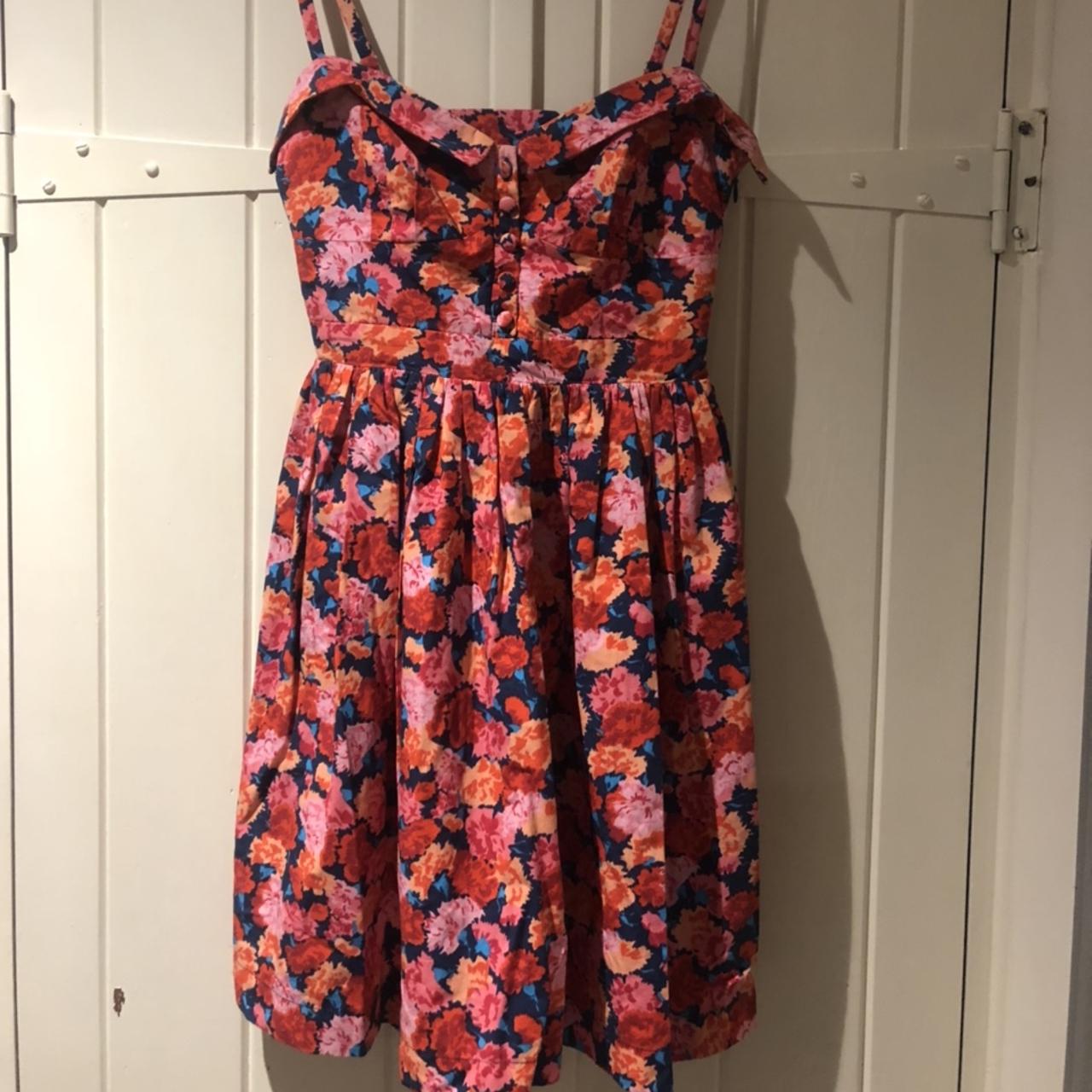 Floral Lipsy sun dress. Size 8. Cut out detail at... - Depop