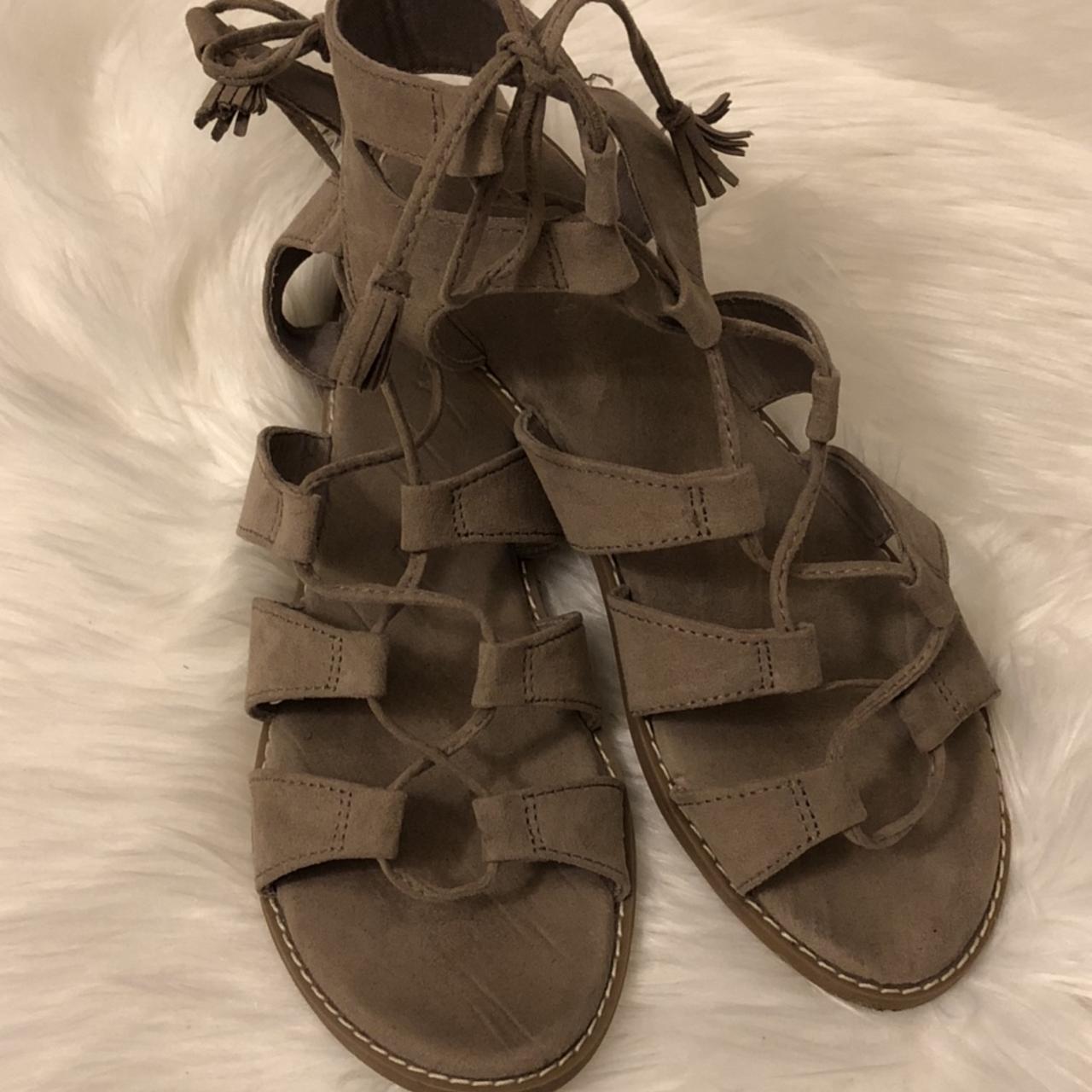 Taupe on sale gladiator sandals