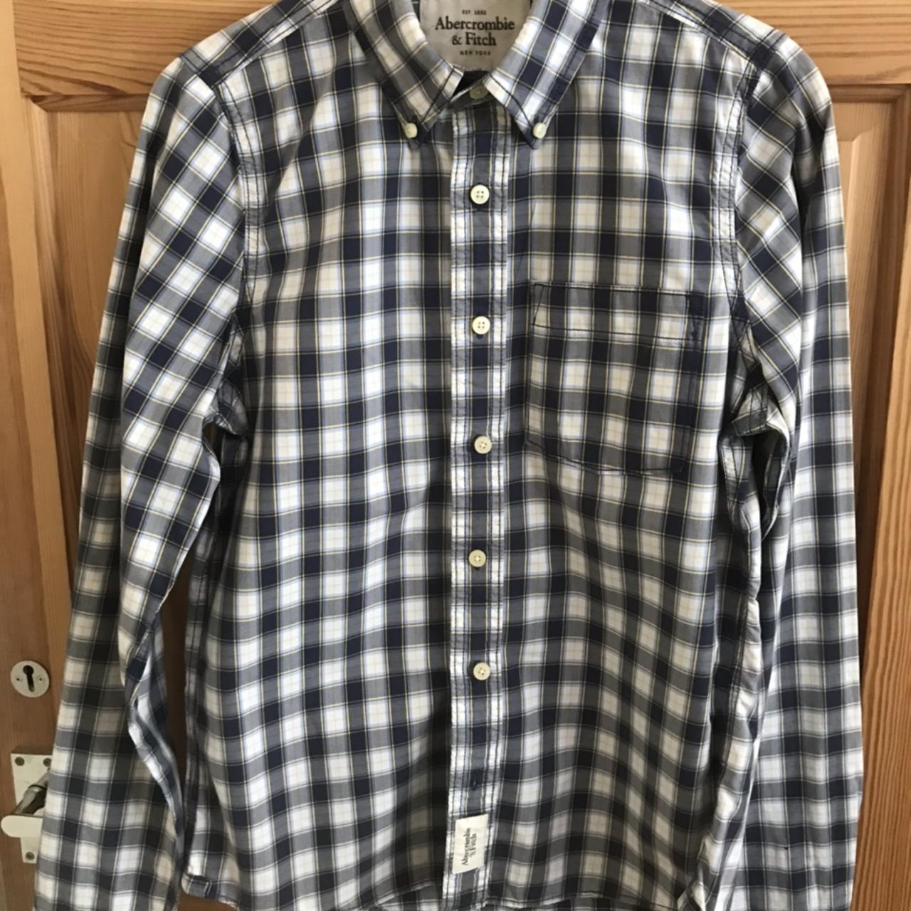 Checked Abercrombie and Fitch long sleeved shirt,... - Depop