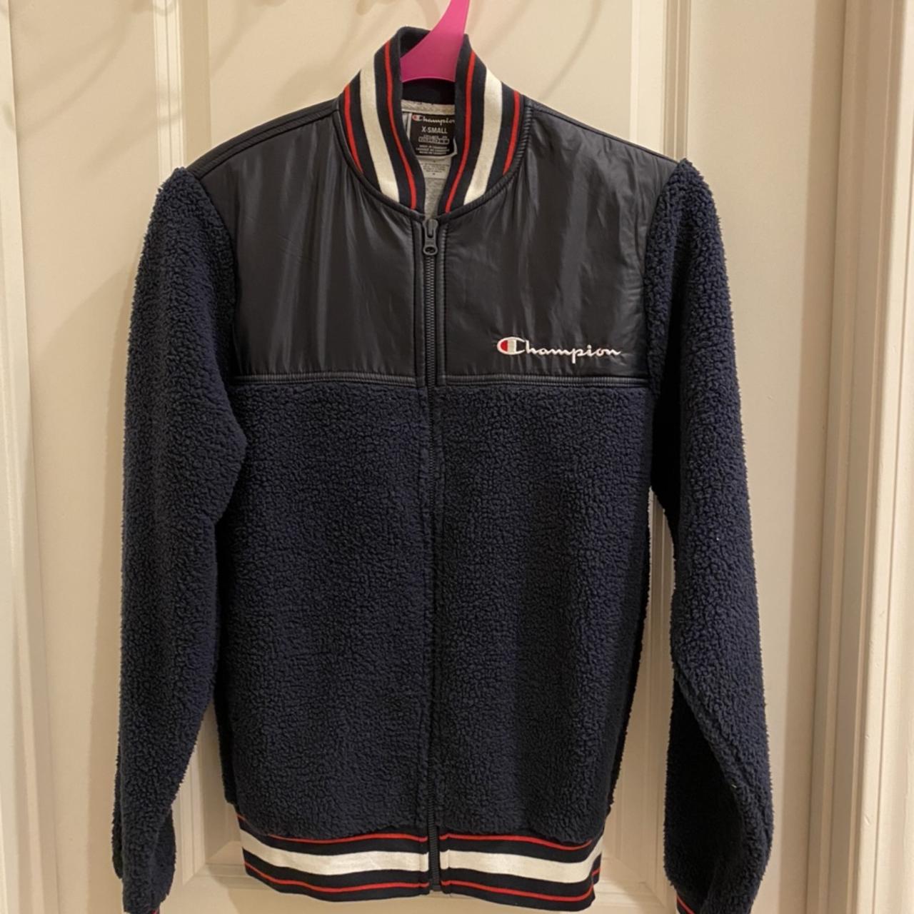 Champion sherpa clearance baseball jacket