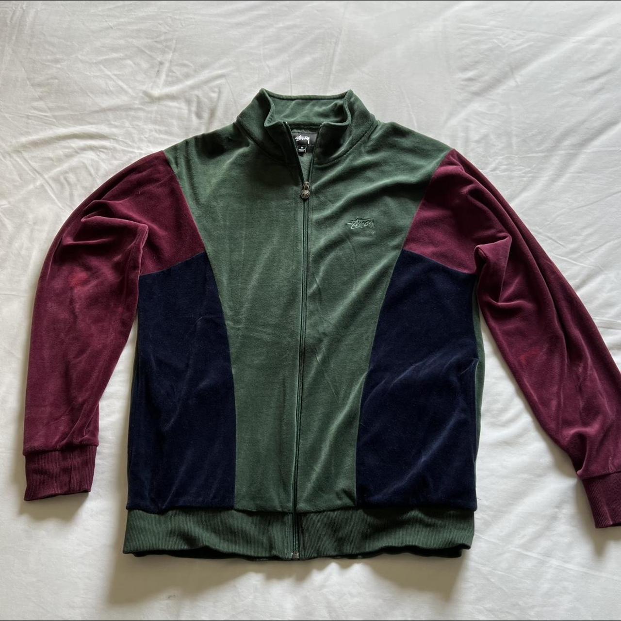 Stussy Velour Zip Up Track Jacket has