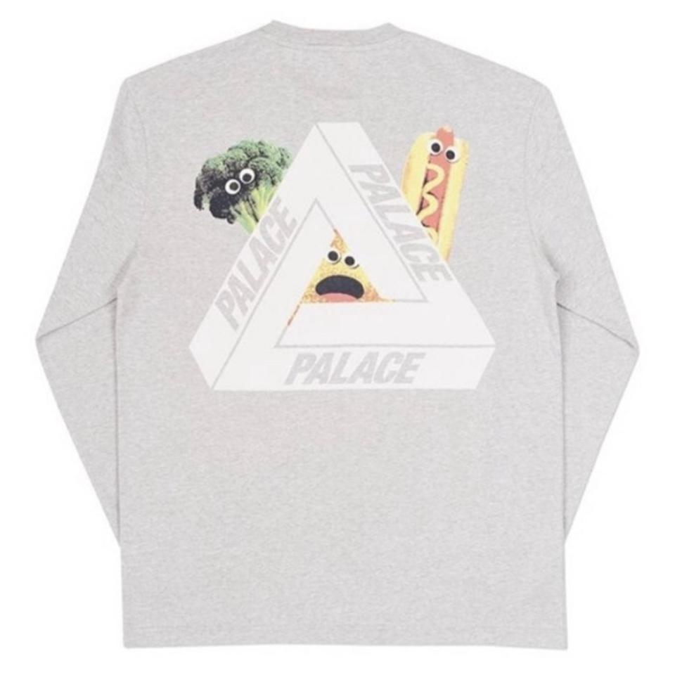 Palace Payne Grey Long Sleeve Tee Shirt Triferg... - Depop