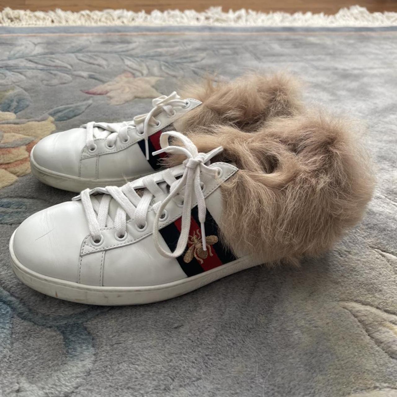 Gucci ace sneakers with hot sale fur