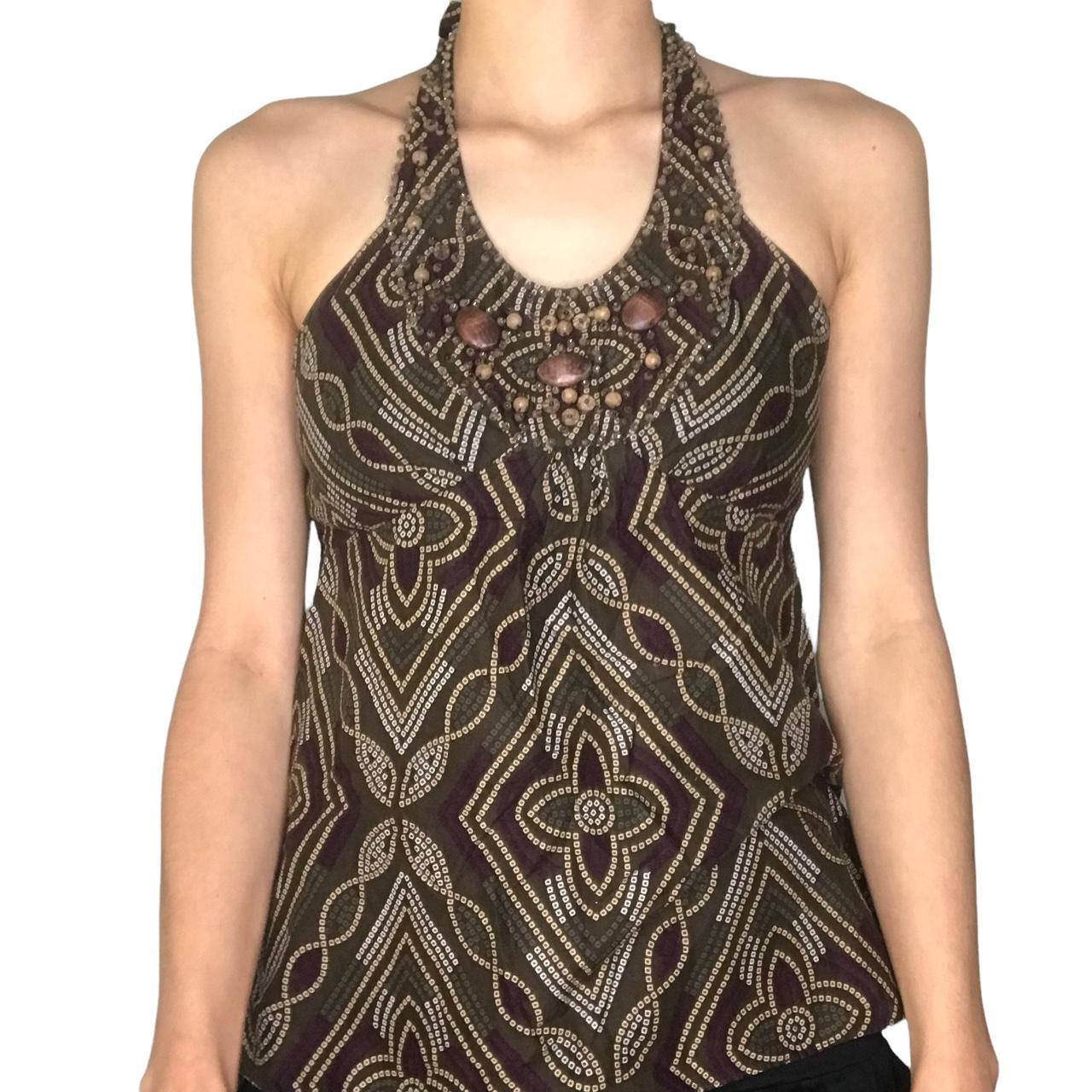 Y2K Halter Top By BCBG Maxazria Features beaded