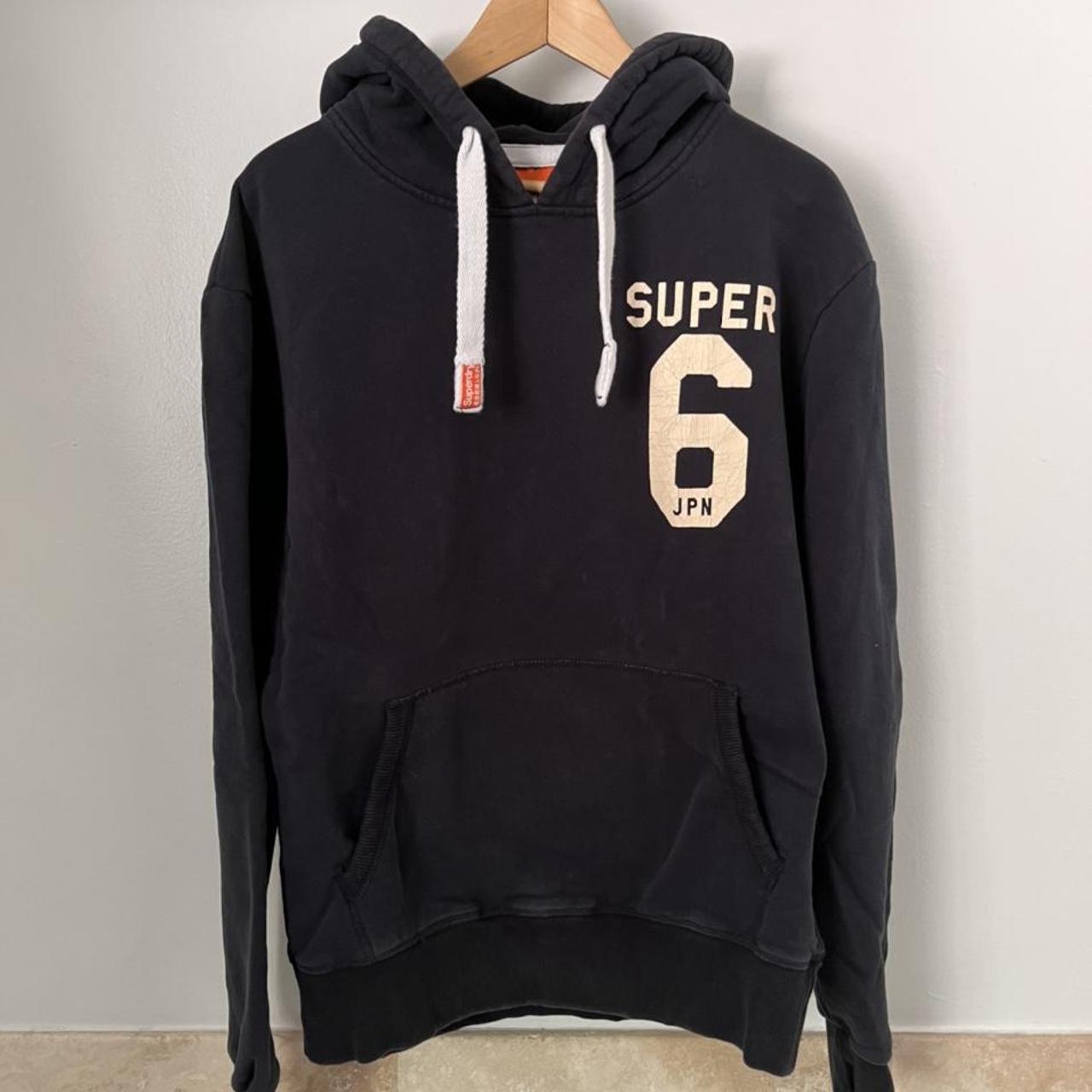 Superdry Men's Navy and White Hoodie