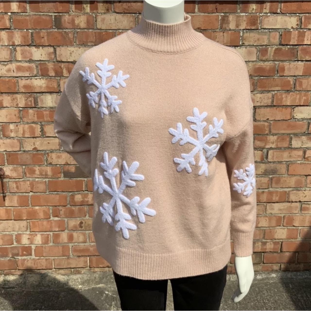 Next Ladies Pink Christmas Jumper Snowflakes Depop