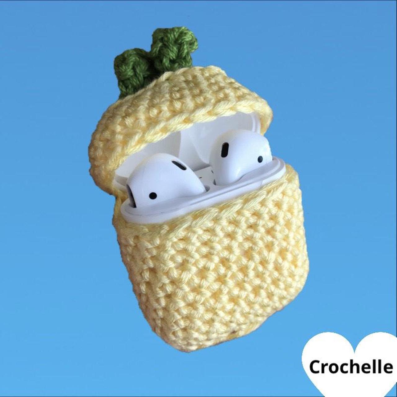 Super cute Pineapple AirPods case hand crocheted by... Depop