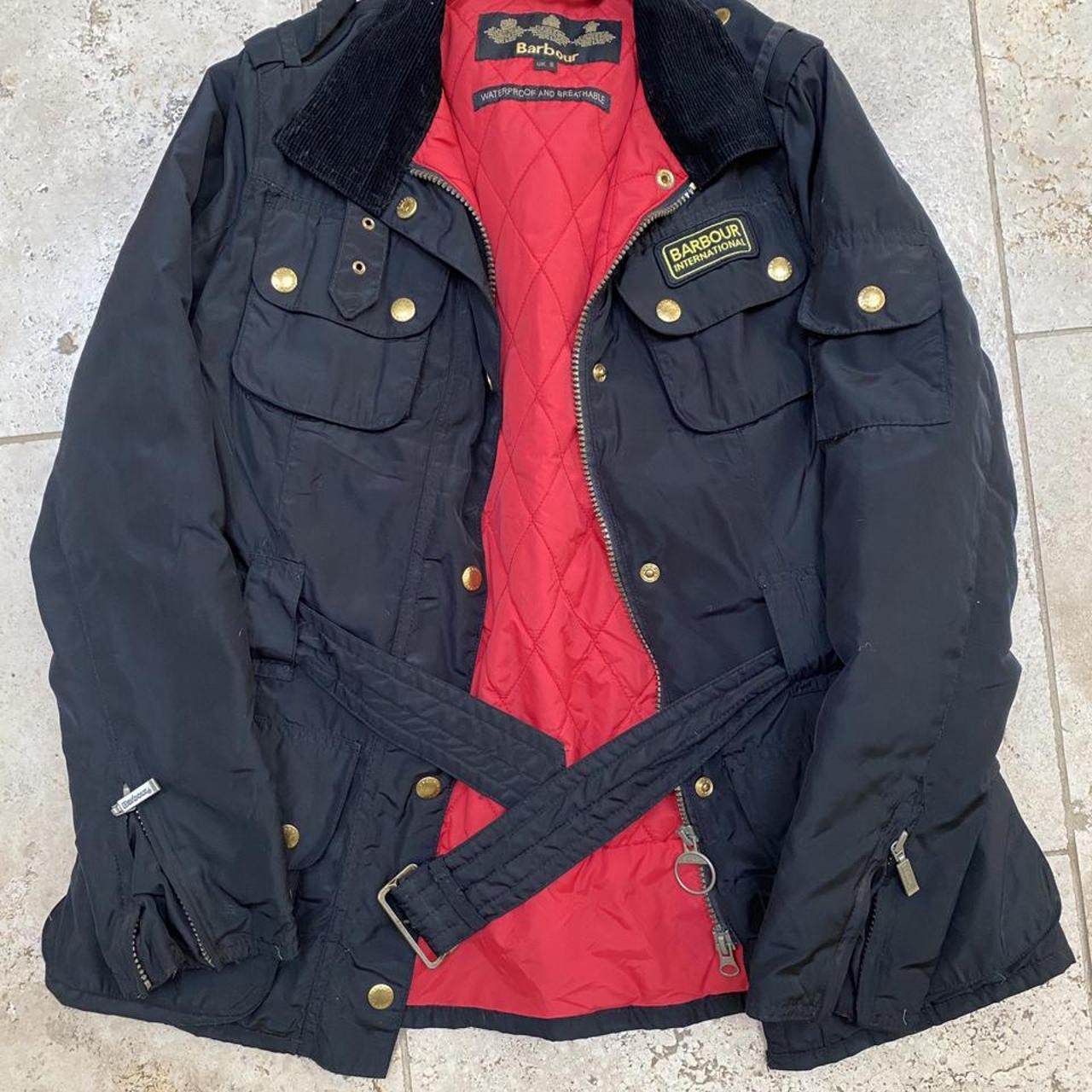 barbour jacket with red lining