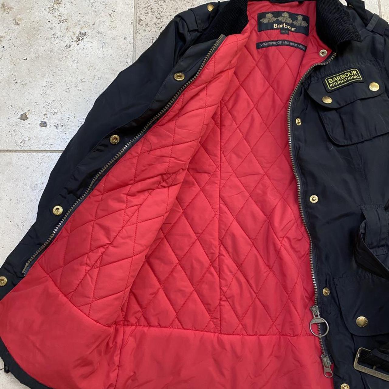 barbour jacket with red lining