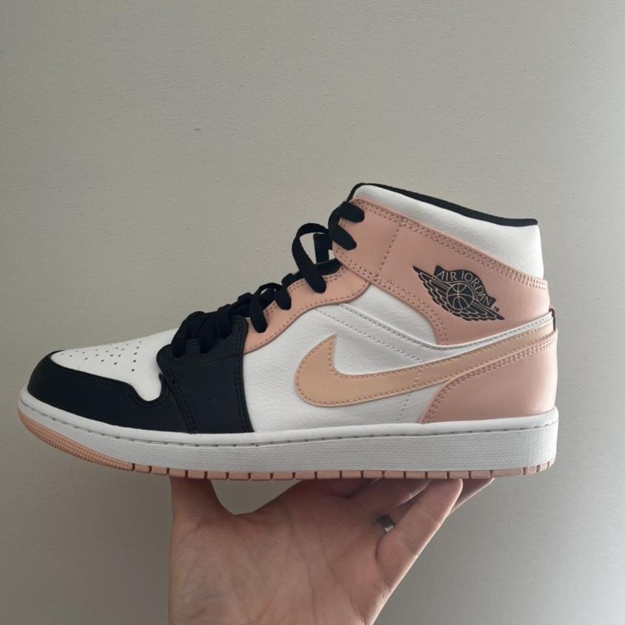 The Air Jordan 1 Mid Crimson Tint includes accents... - Depop