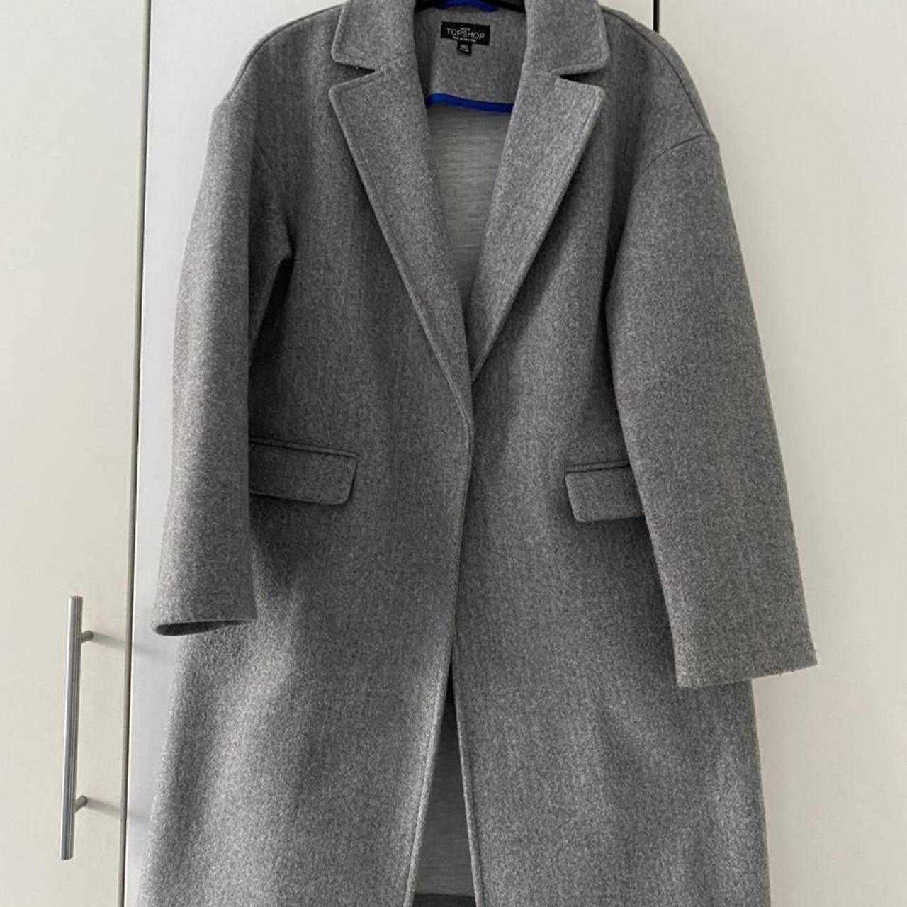 Topshop grey petite duster coat, perfect condition.... - Depop