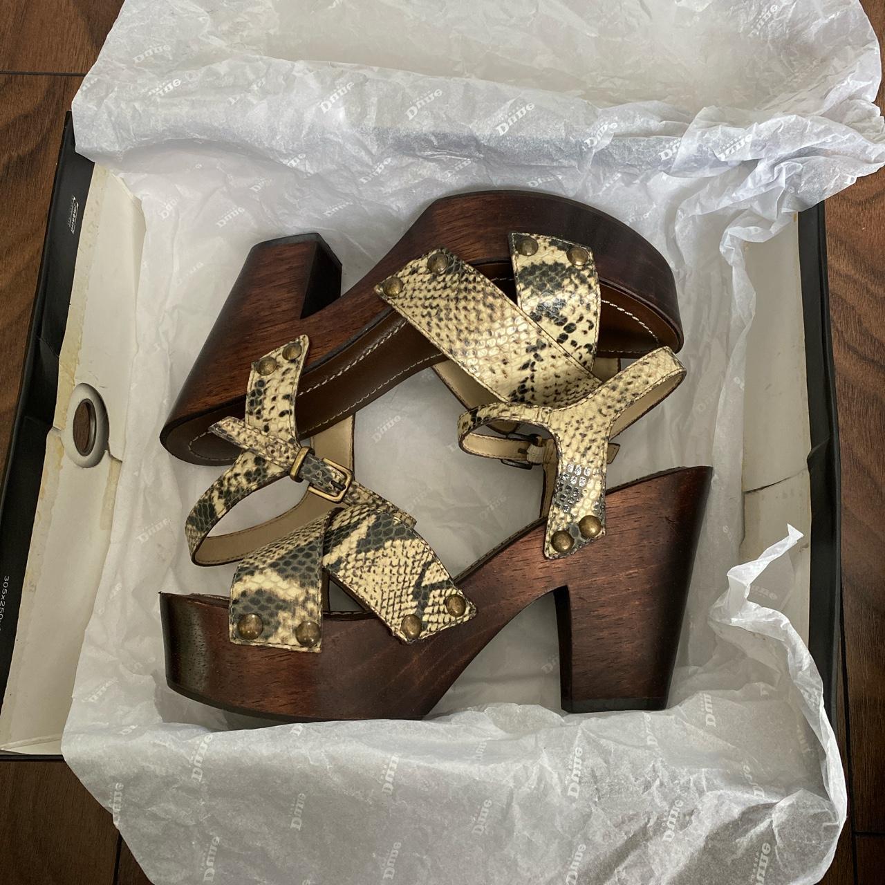 Brand new Dune snakeskin clog heels, real leather!... - Depop
