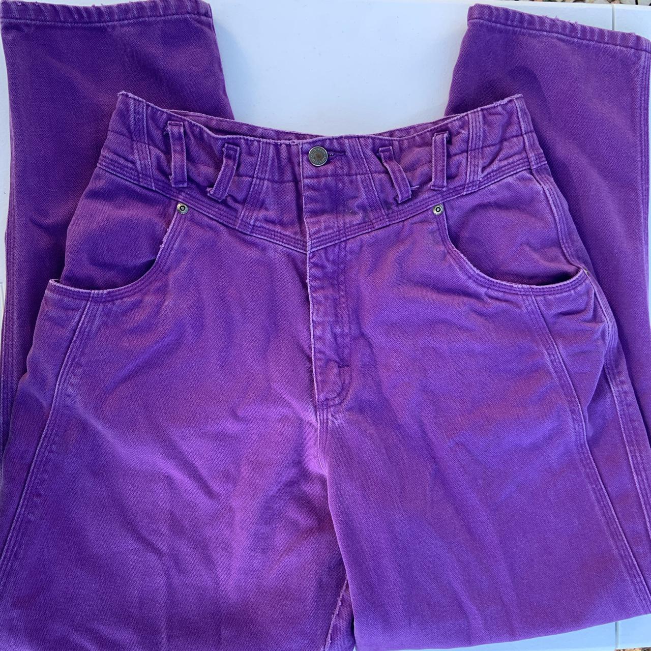 Vtg Wrangler Jeans Unique purple high waist... - Depop