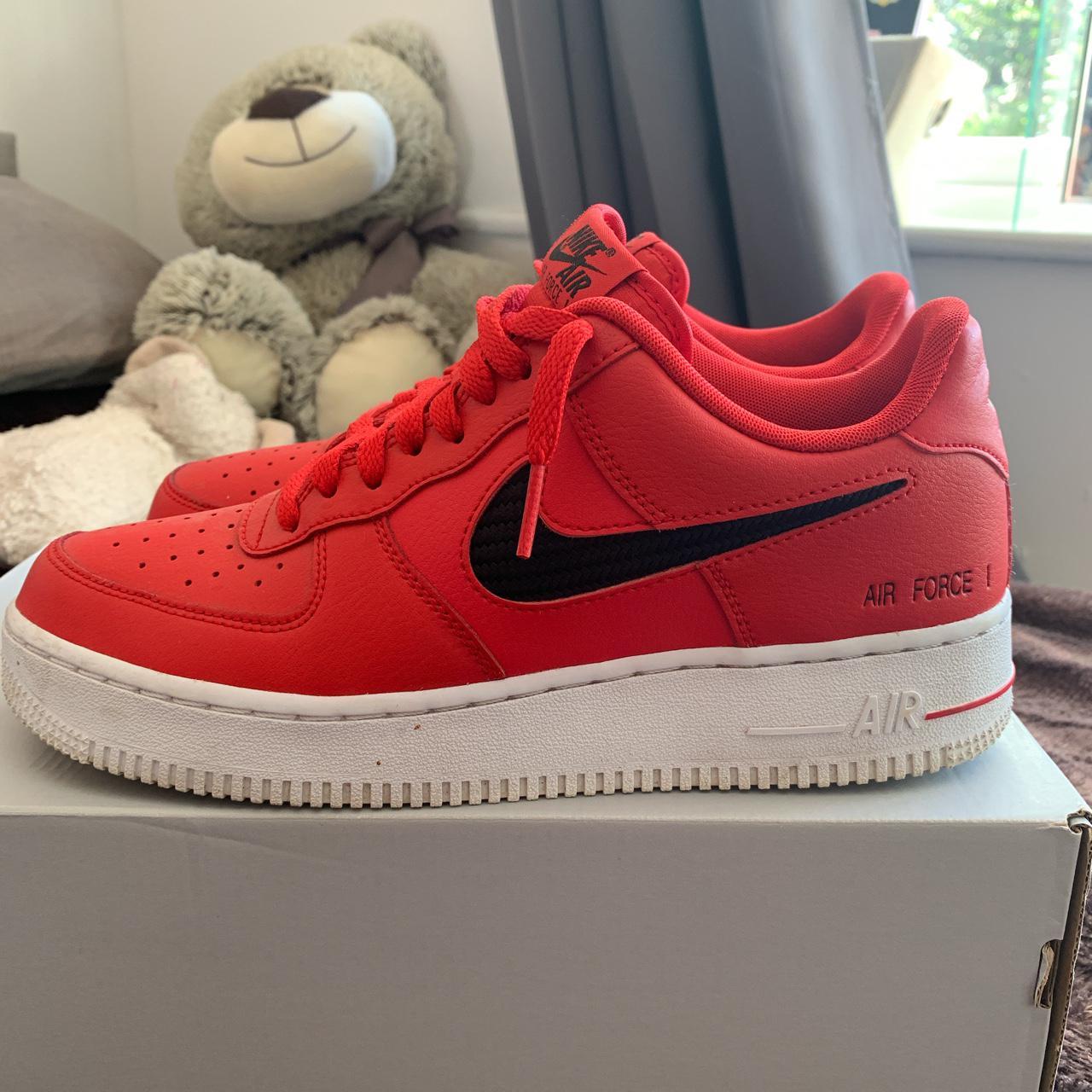 Nike Air Force 1 '07 Mid LV8 'Team Red'. Used but in - Depop