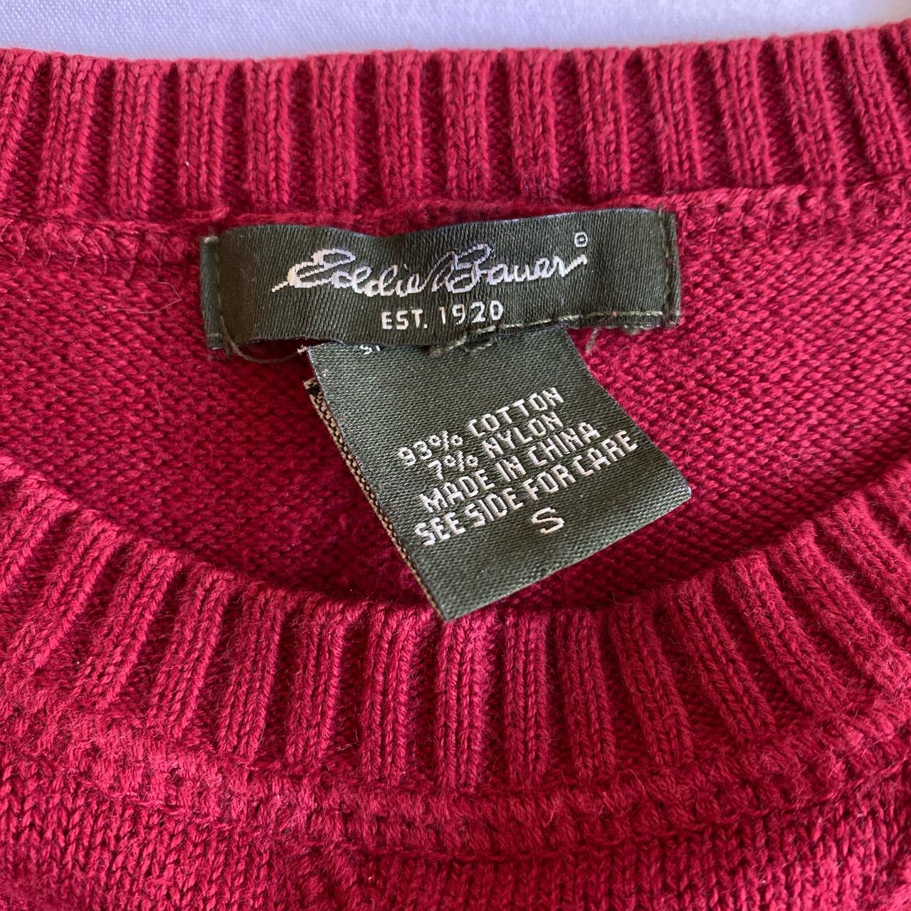 cropped red eddie bauer sweater i thrifted, vintage... - Depop
