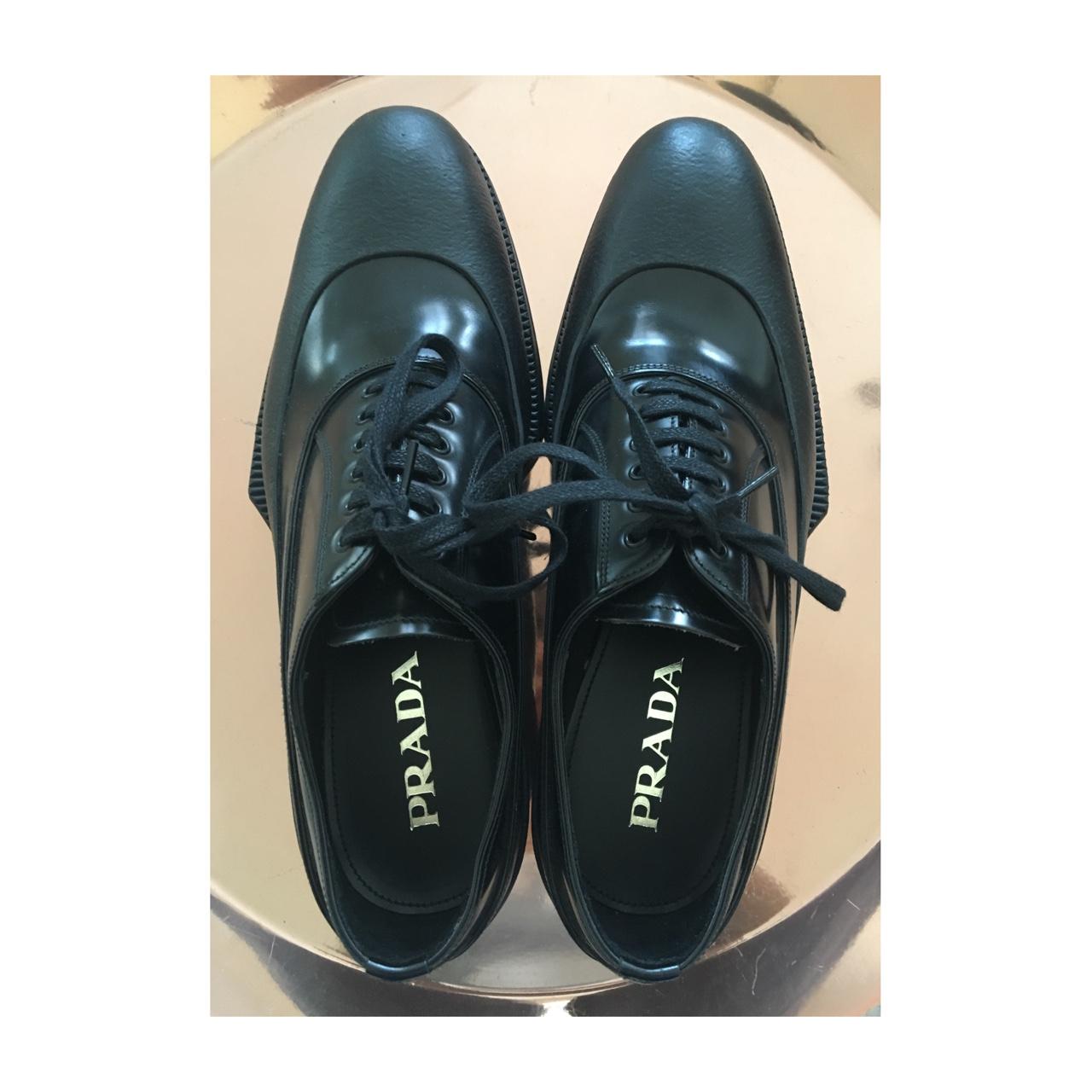 メンズ2012aw prada rubber leather shoes 28.5 - ドレス/ビジネス