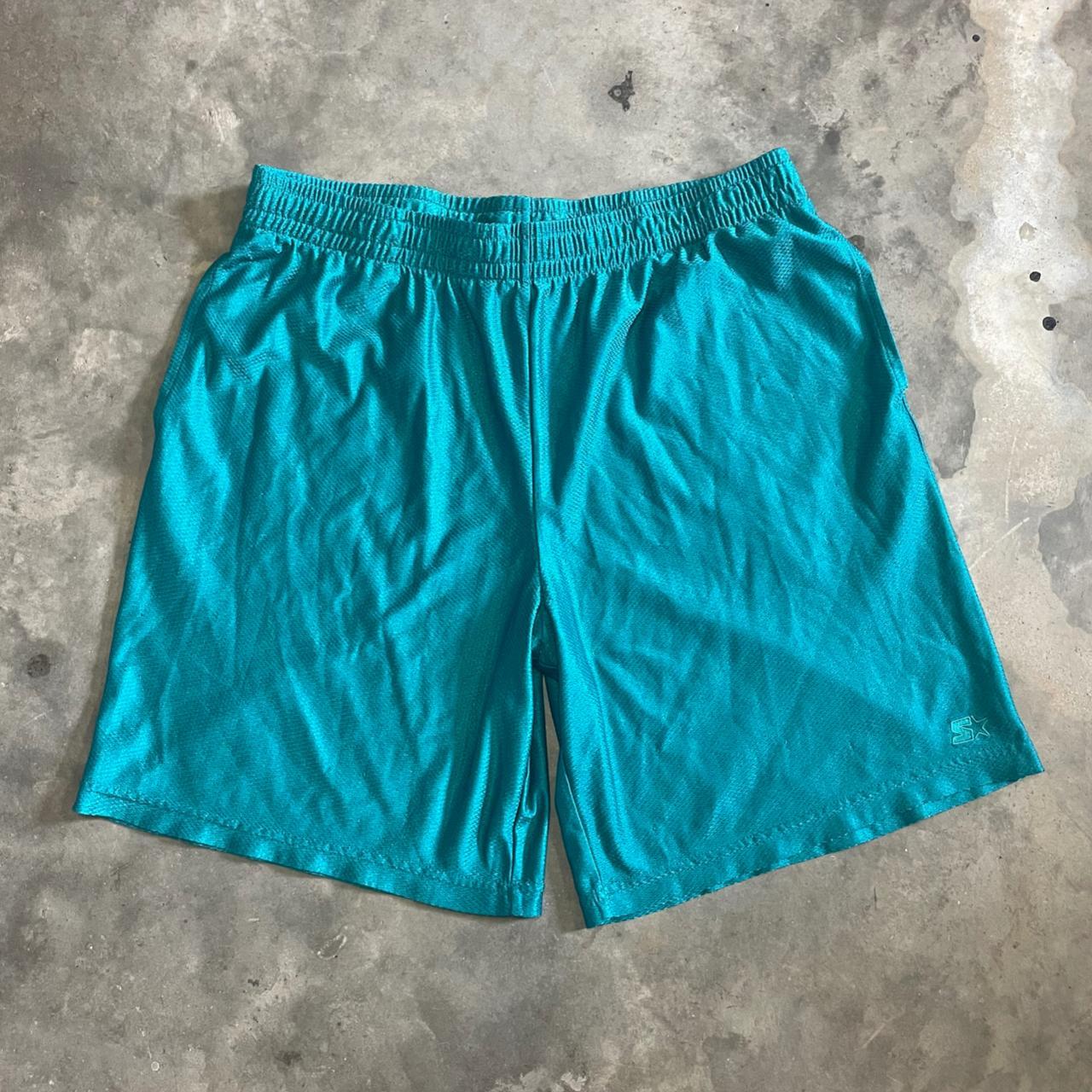 Starter Men's Blue and Green Shorts | Depop