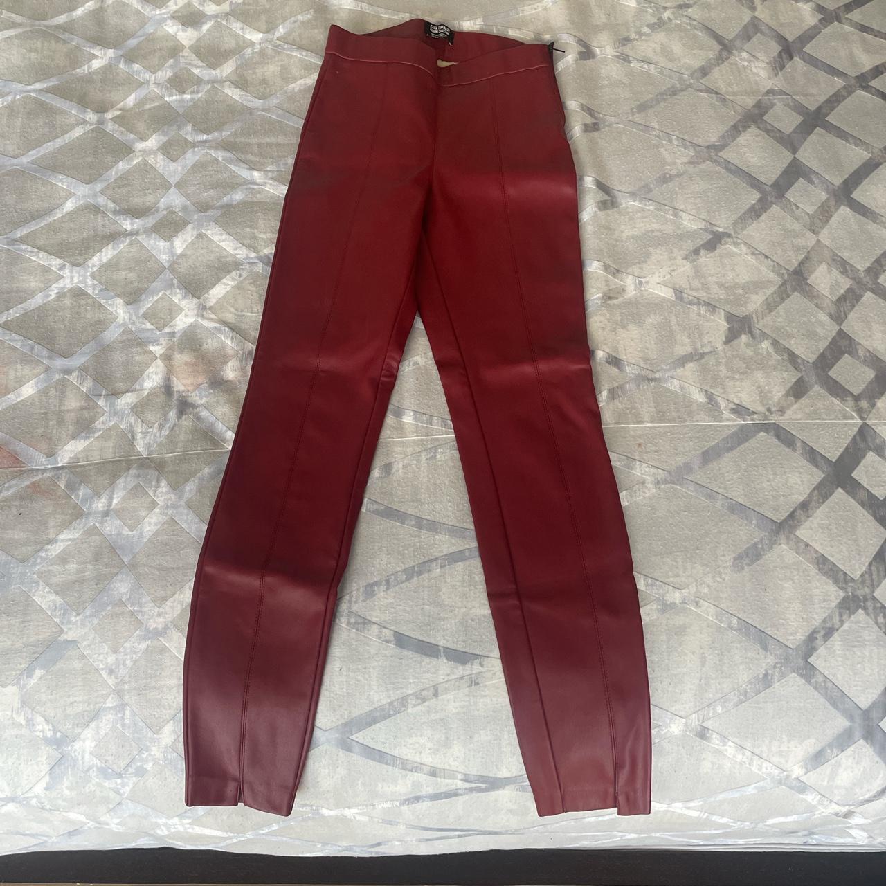 Zara red leather pants!!! These were my favorite... - Depop