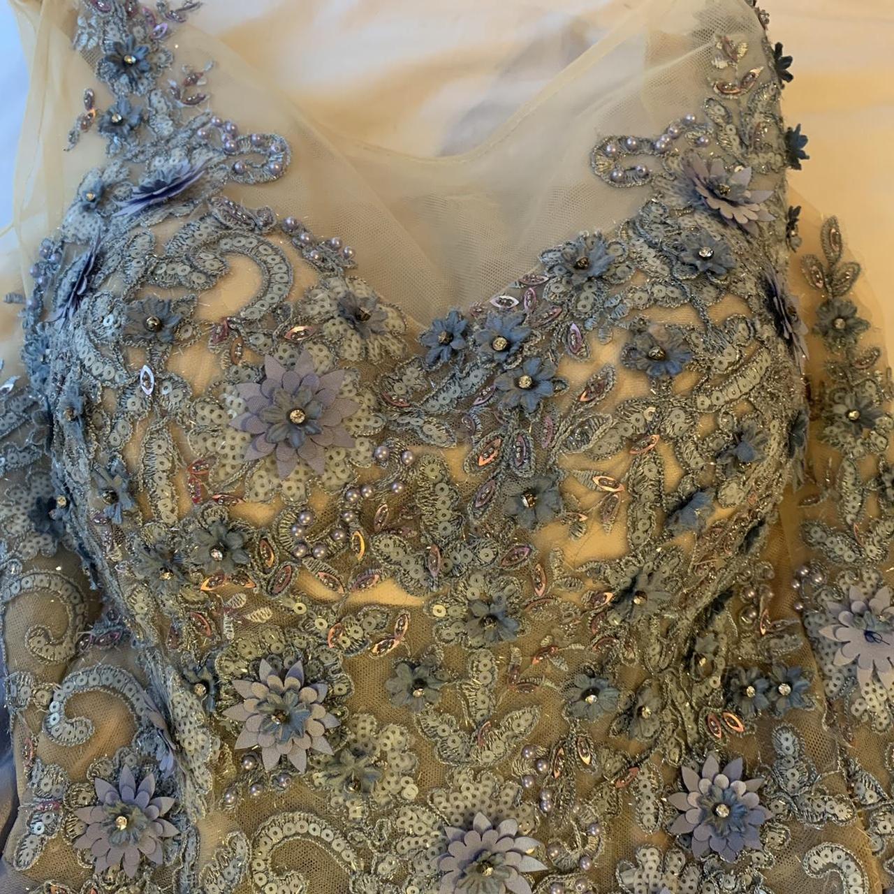 Corset back prom/formal ball gown. Floral... - Depop