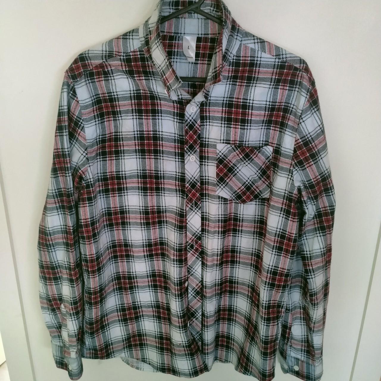 Flannel Shirt unbranded Red & Black ️Size - Large... - Depop