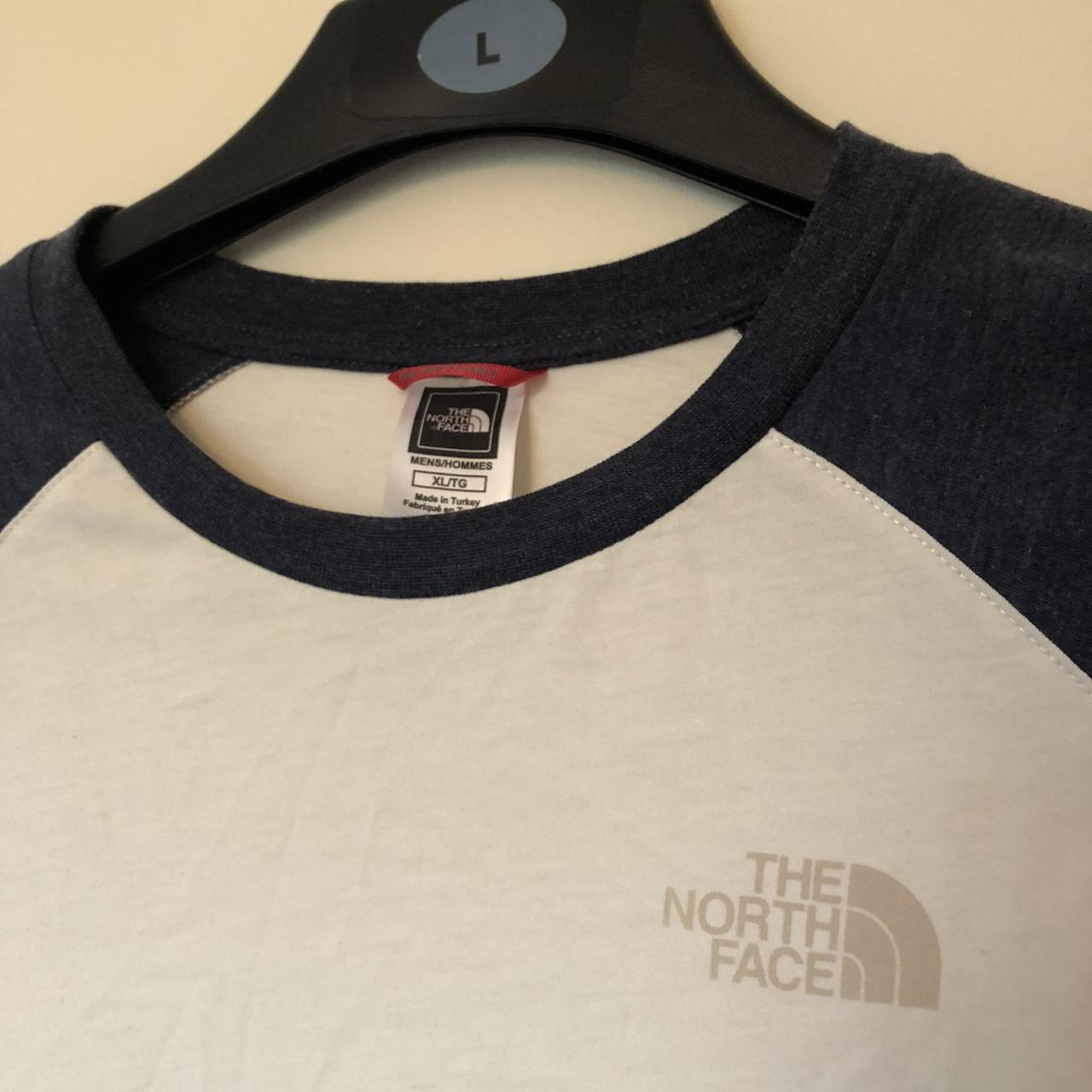 North face 2 tone 3/4 length arm sleeve t shirt.... - Depop