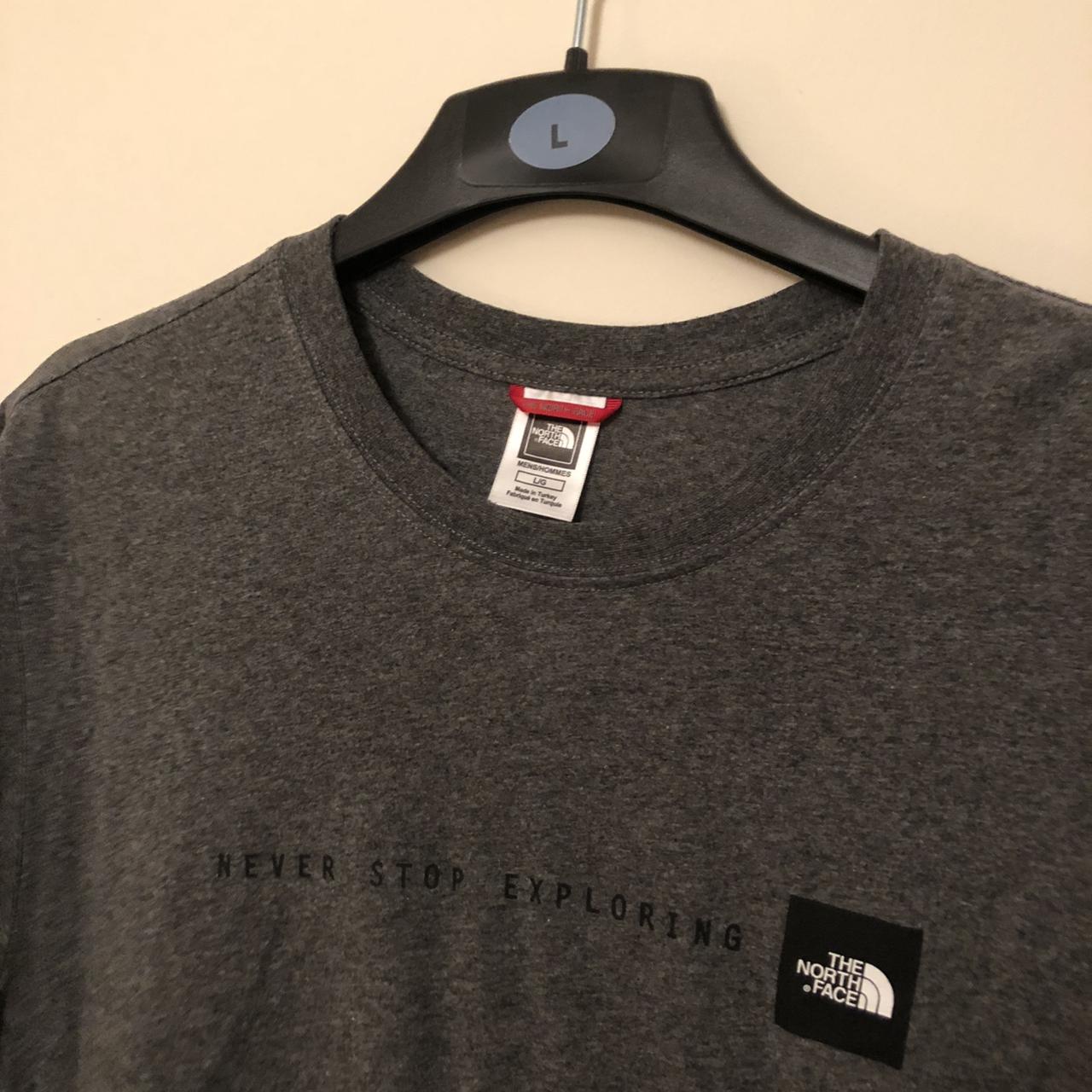 The North Face Men's Grey and Black T-shirt | Depop