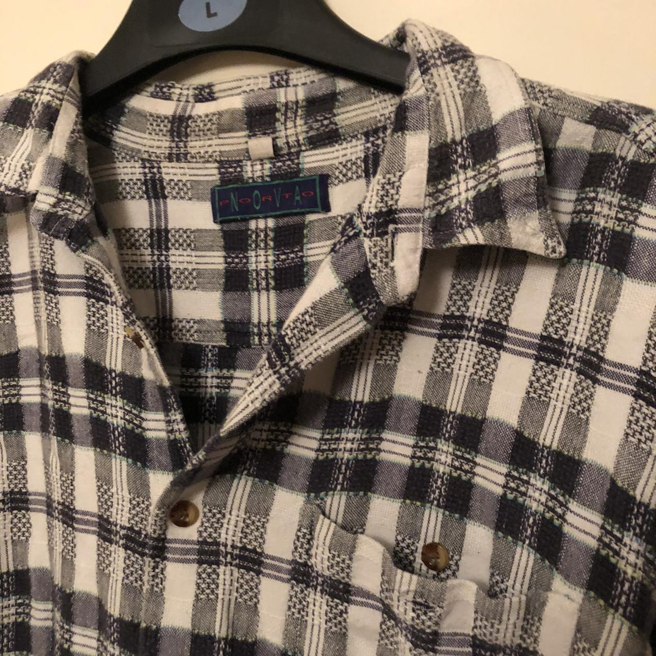 Men's Blue and White Shirt | Depop