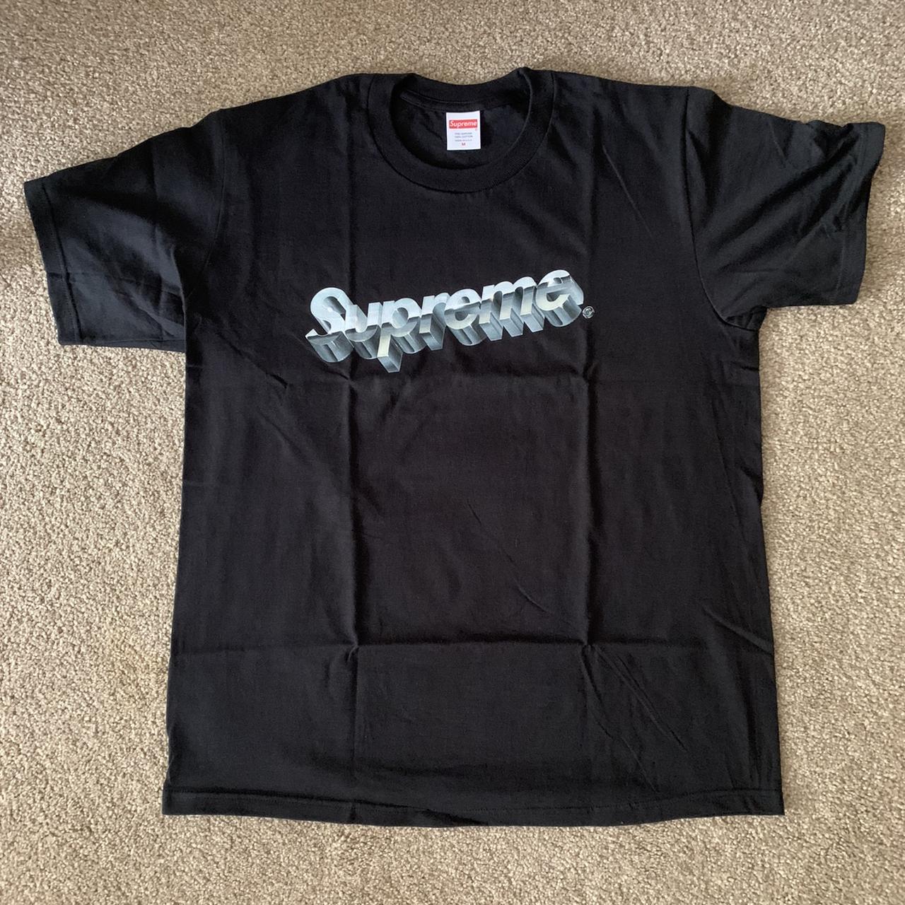 Supreme Chrome Logo Tee - Black, Sizes:, Medium (M) -...