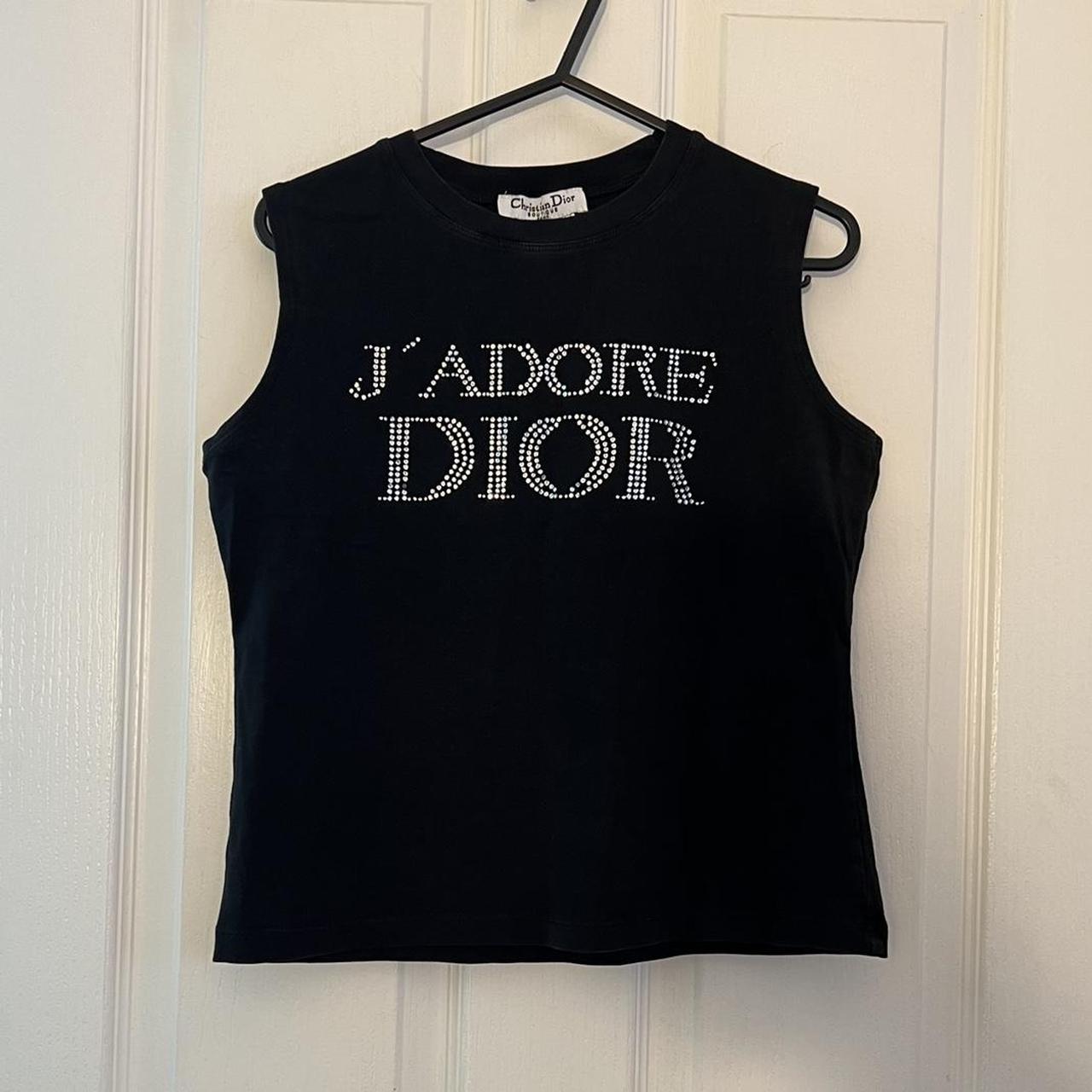 Vintage Christian Dior Jadore Dior diamanté vest top... - Depop