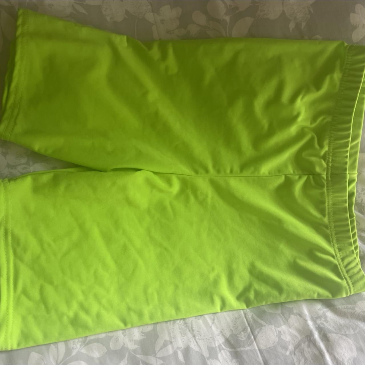Neon green cycling shorts size 8 perfect for... Depop