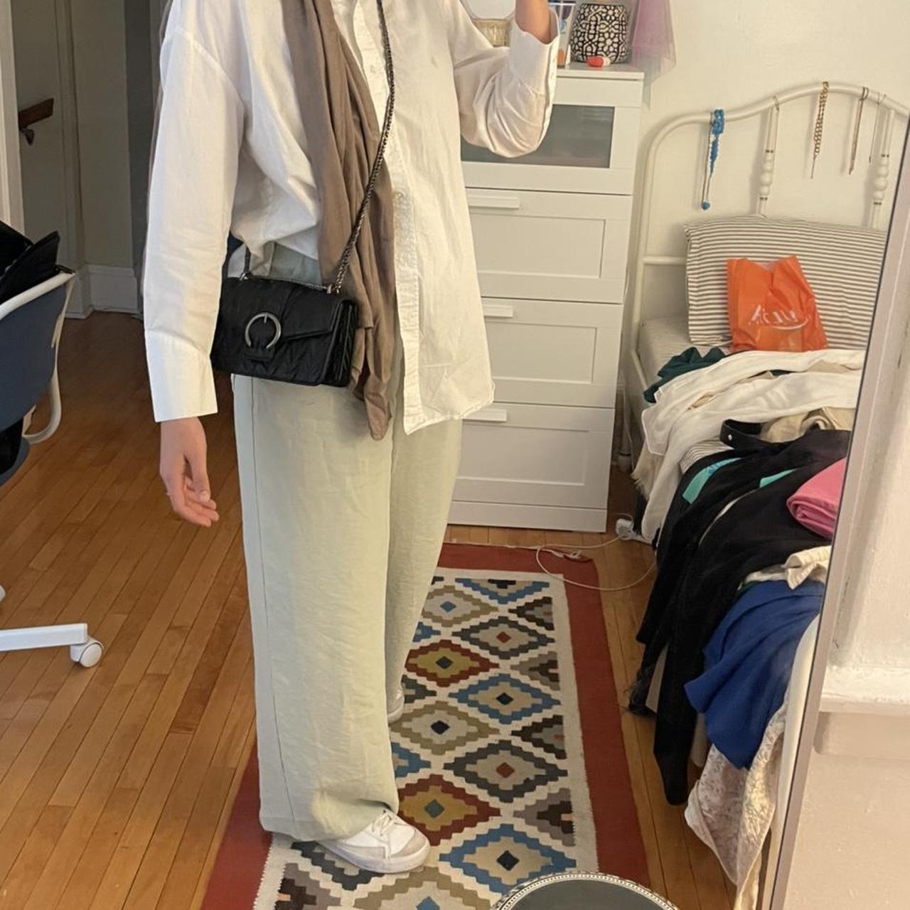 ZARA full length wide leg pants in sea green!!... Depop