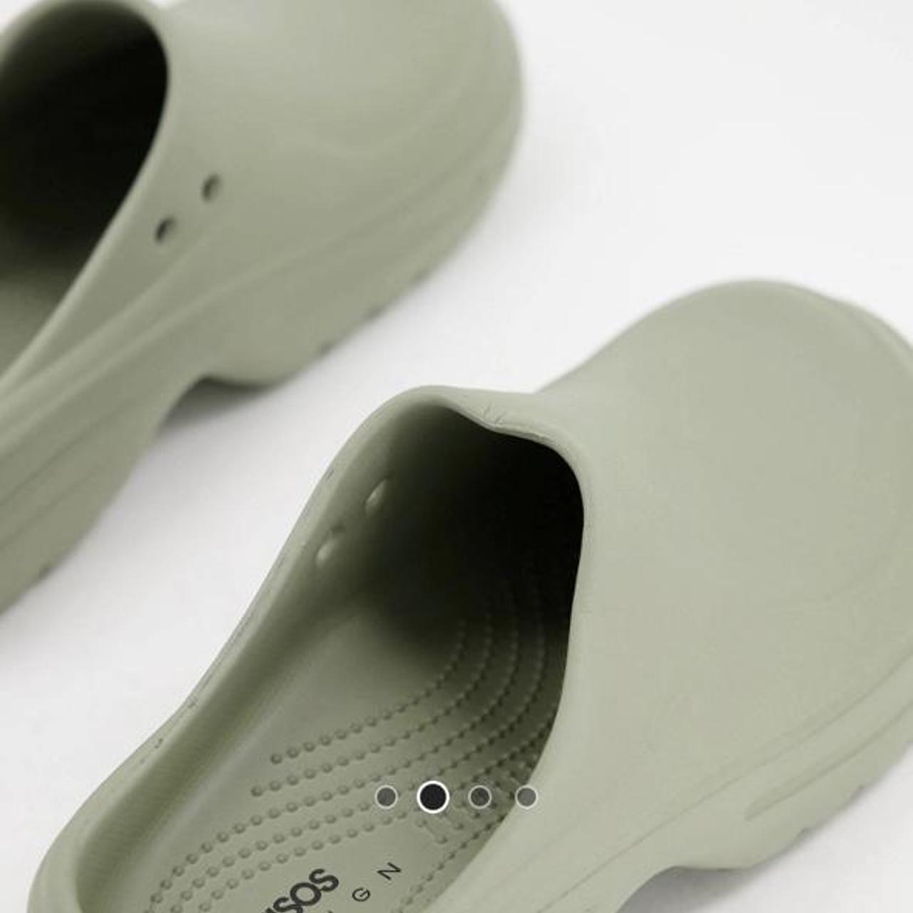 Green clog mules from Asos super cute and easy Never... Depop