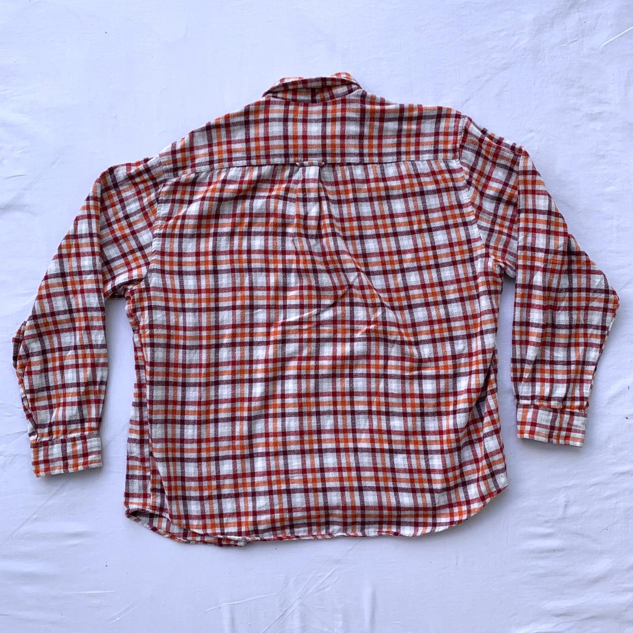 Vintage Plaid Flannel multi color over shirt Info... - Depop