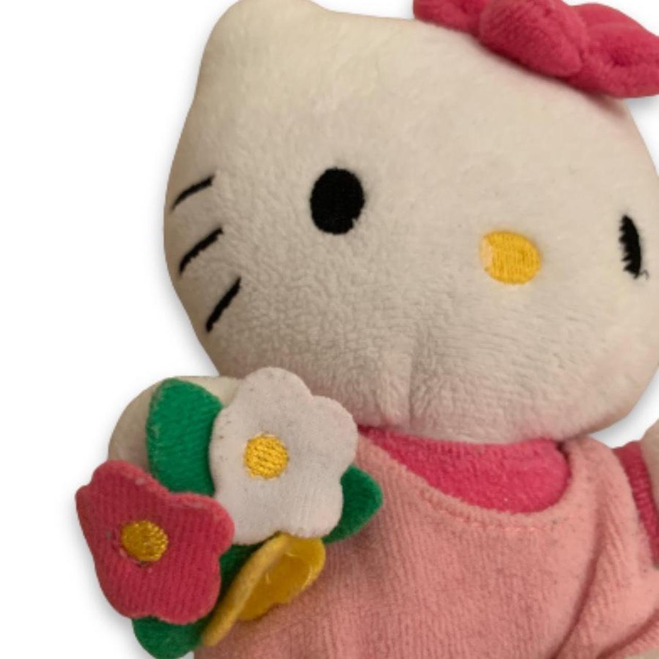 Vintage hello kitty sanrio toy plush doll with pink... Depop