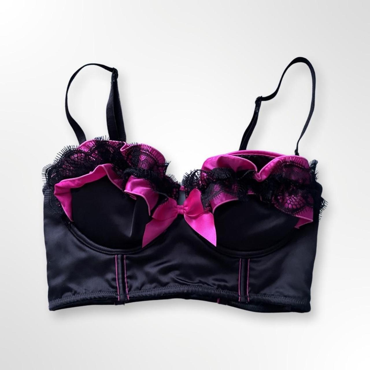 Ann Summers Women S Black And Pink Bra Depop